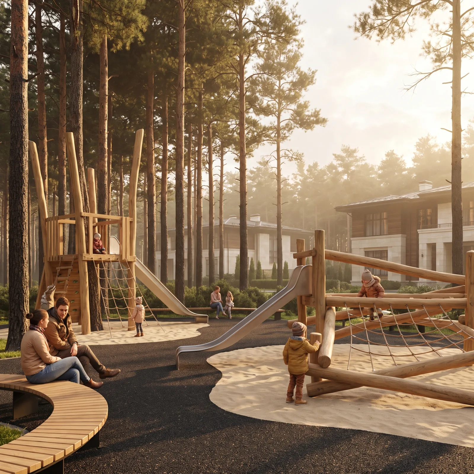 Children's playground in the forest